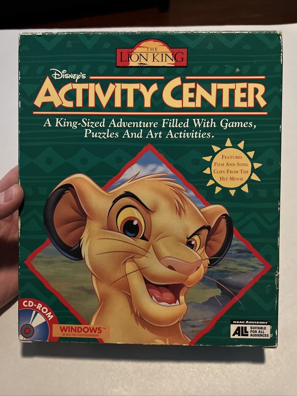 Disney's The Lion King: Activity Center PC MAC CD cartoon movie Big Box Game